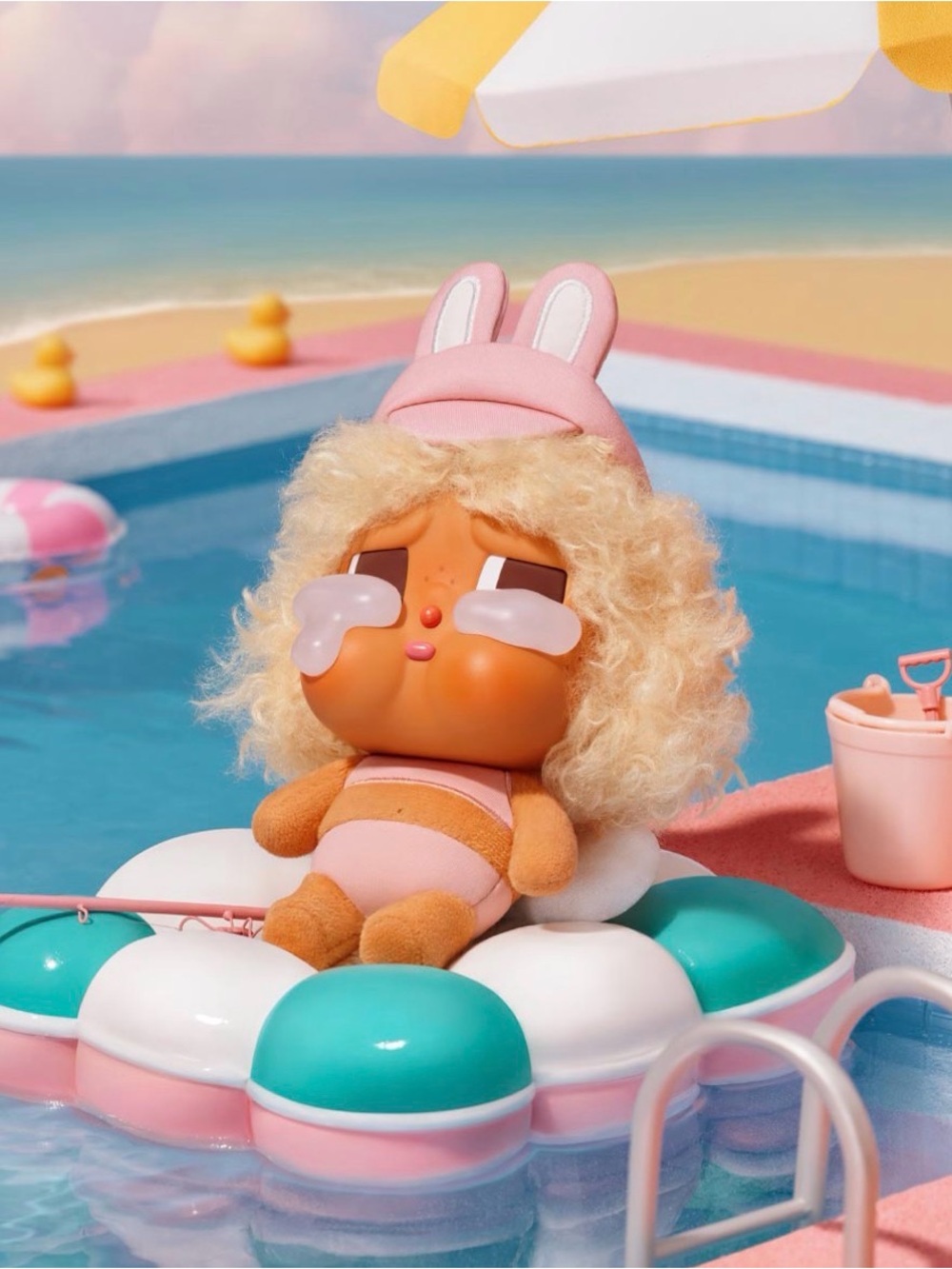 Pop Mart Crybaby Vacation Mode On Series Vinyl Plush Pendant Full Sail